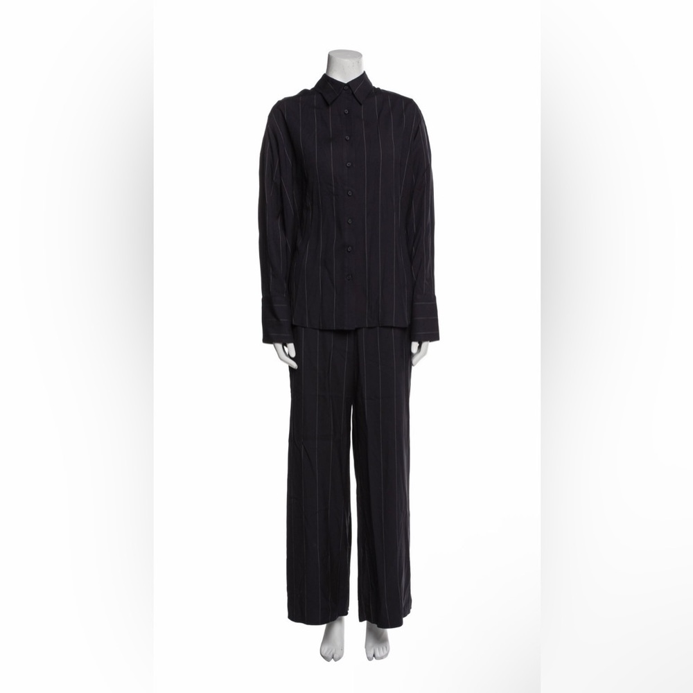La Ligne Matching Set Black Pinstripe Top and Pants
